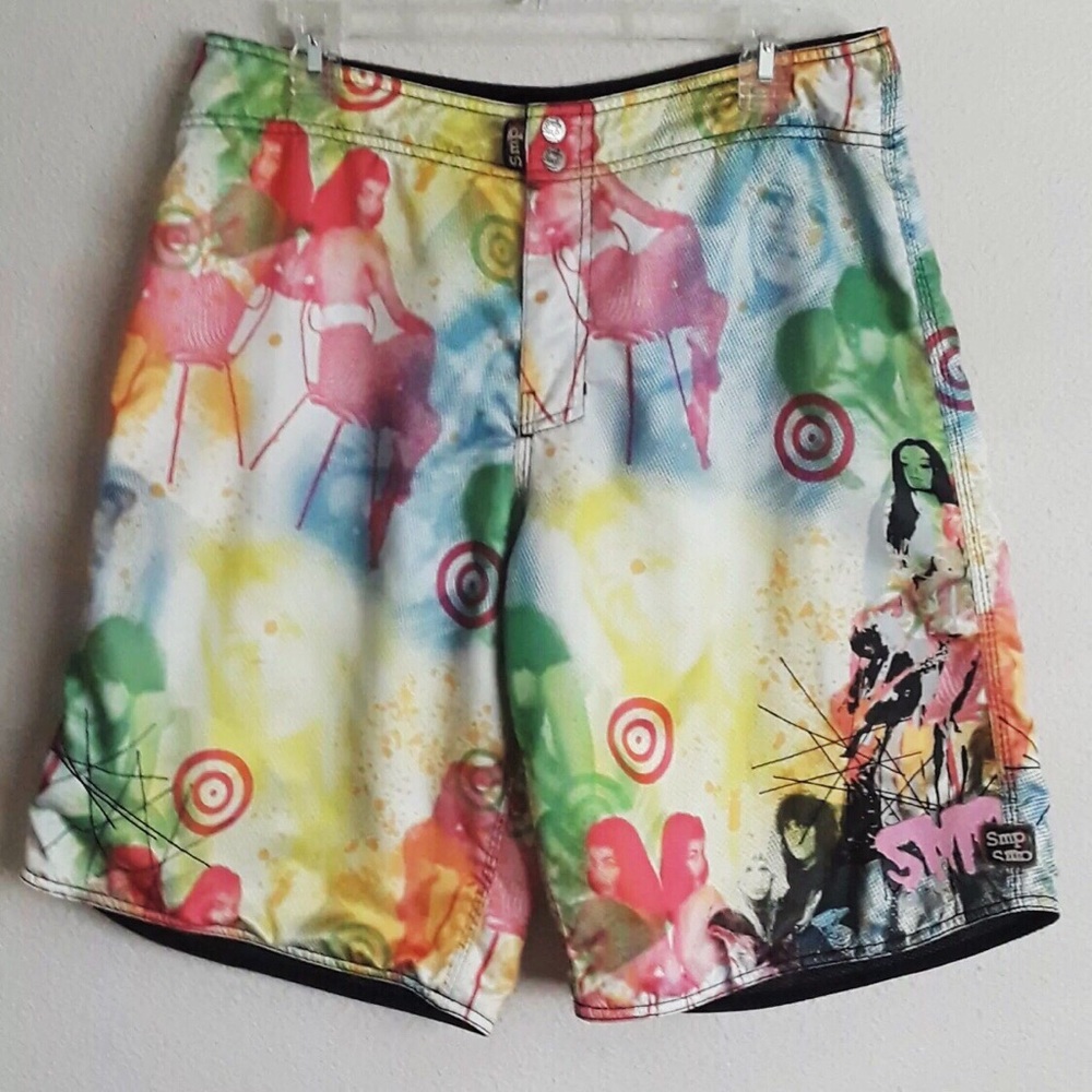 VTG SMP Sex Money Power Swim Trunks Board Shorts